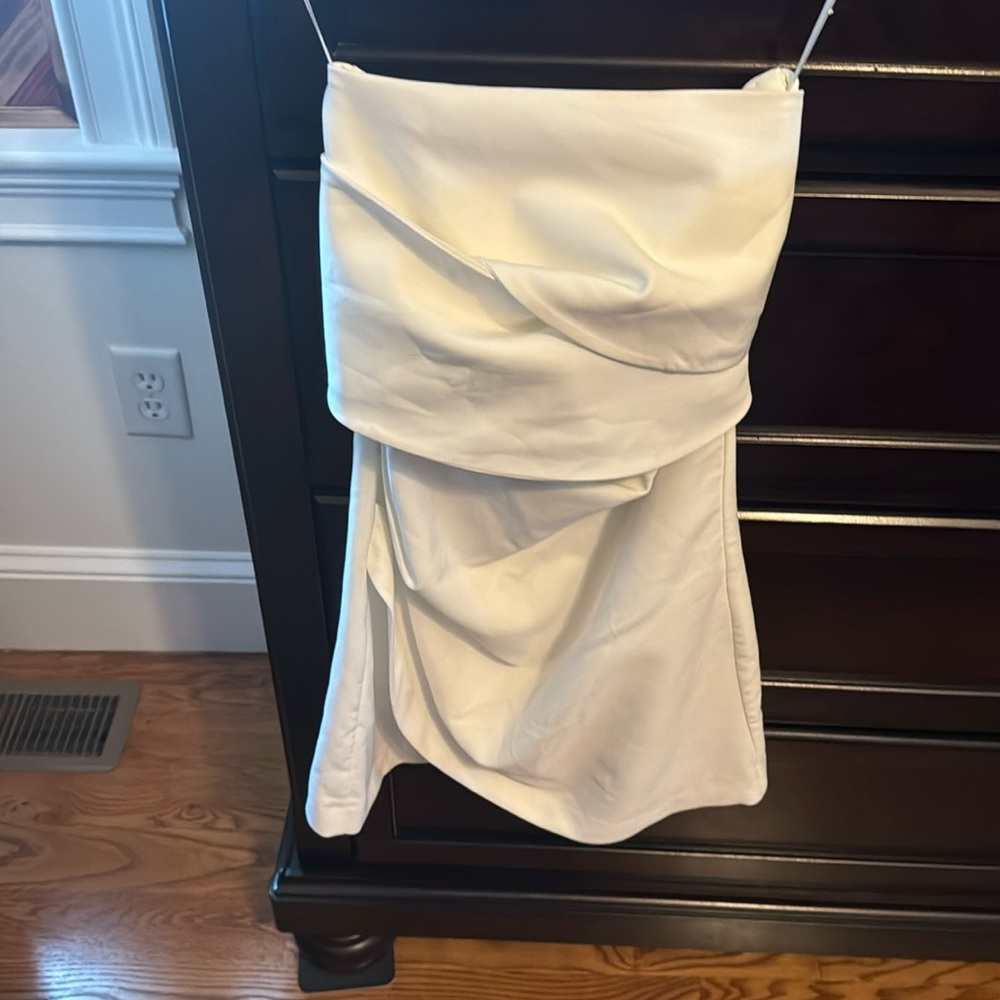 Zara white mini dress , cross front, unique